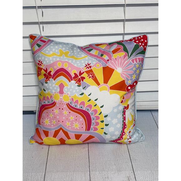 Other Other - Light Blue Retro Print Decorative Pillow